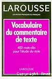 Vocabulaire du commentaire de texte