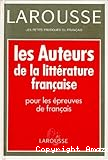 Les auteurs de la litt&eacute;rature fran&ccedil;aise